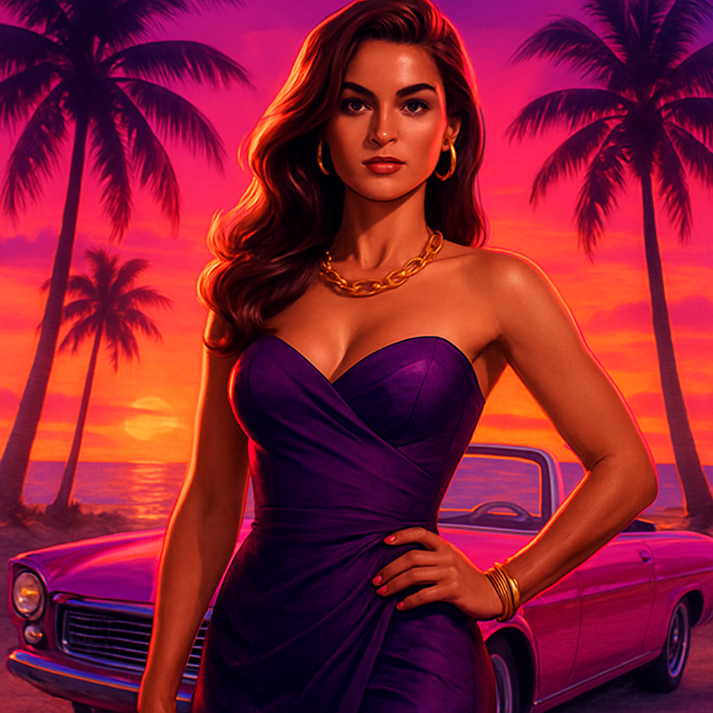 Vice City Queen GTA-style character poster